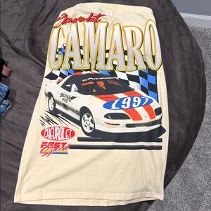 Chevrolet Camaro 1997 Graphic Tee Dress- Cream with Red & Blue